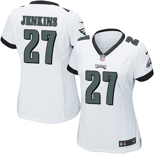 Women's Elite Malcolm Jenkins Nike Jersey White Road - #27 NFL Philadelphia Eagles